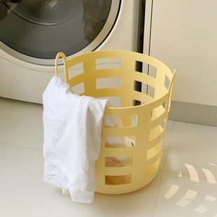 奶悬挂ins风脏衣服收纳筐家用黄卧室浴室置物篮镂空脏衣篓收纳篮