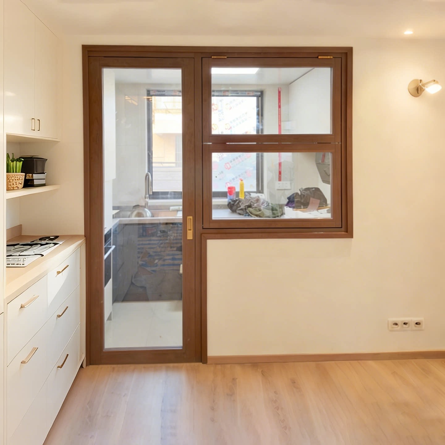 实木门窗厨房门窗折叠窗玻璃门定制现代简约隔断门窗平开门室内门