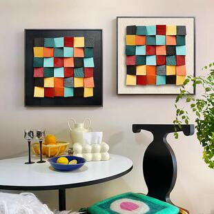 多巴胺软装入户玄关柜小众艺术挂画客厅电视立体摆件装饰画高级感