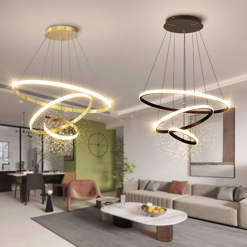 客厅吊灯现代简约大气2023年新款网红轻奢饭厅餐厅卧室灯中山灯具