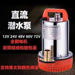 12v24v48v60v直流潜水泵家用微型电瓶车电动车船用不锈钢抽水泵