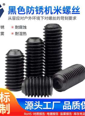 M3x3→3x12黑色防锈机米螺丝 304不锈钢高盐雾达克罗螺丝 DIN916