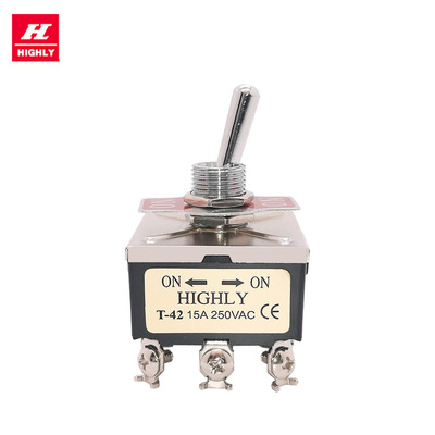 HIGHLY海立T-42BS/42CS/42AS钮子摇臂拨动开关螺丝焊插端子自锁