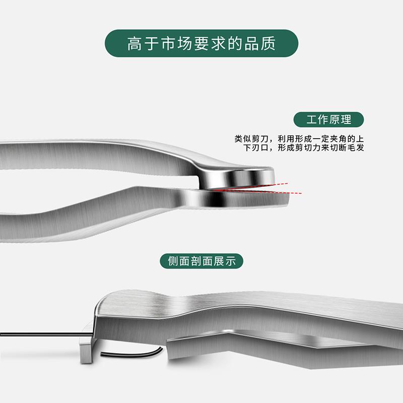 ll圆头鼻毛修剪器环形鼻毛夹男士手动工具拔胡子不锈钢剃鼻毛剪神