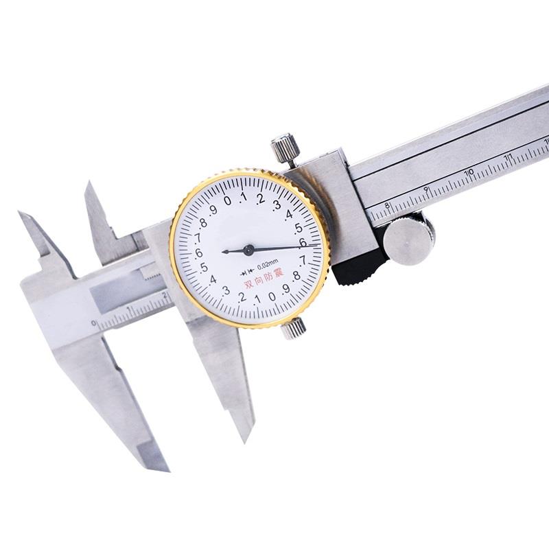高精度不锈钢带表卡尺0-150 200 300MM 表盘式油标尺上工业级深度