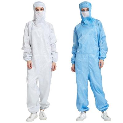 希洁贝尔防静电网格款侧拉链连体服百级电子车间工作服洁净服