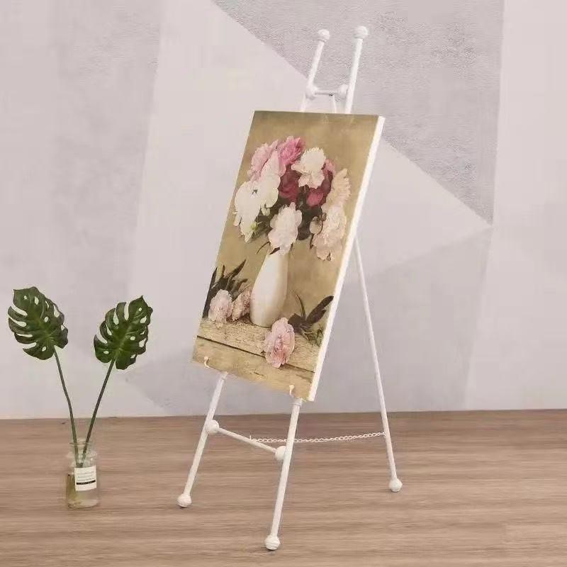 铁艺欧式油画架子展示架迎宾架相框架落地支架照片婚庆画美甲托架
