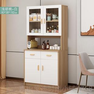 高档约餐边柜子酒柜现代简柜实木色客厅家靠墙用碗储物玻璃橱柜备