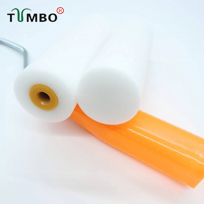 工厂直销TUMBO4寸油性平头海绵滚筒刷油漆刷墙修边角耐溶剂工具刷