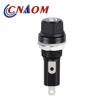 玻璃保险丝座FUSE保险管5X20黑色6X30mm螺旋耐高温胶木熔断器底座