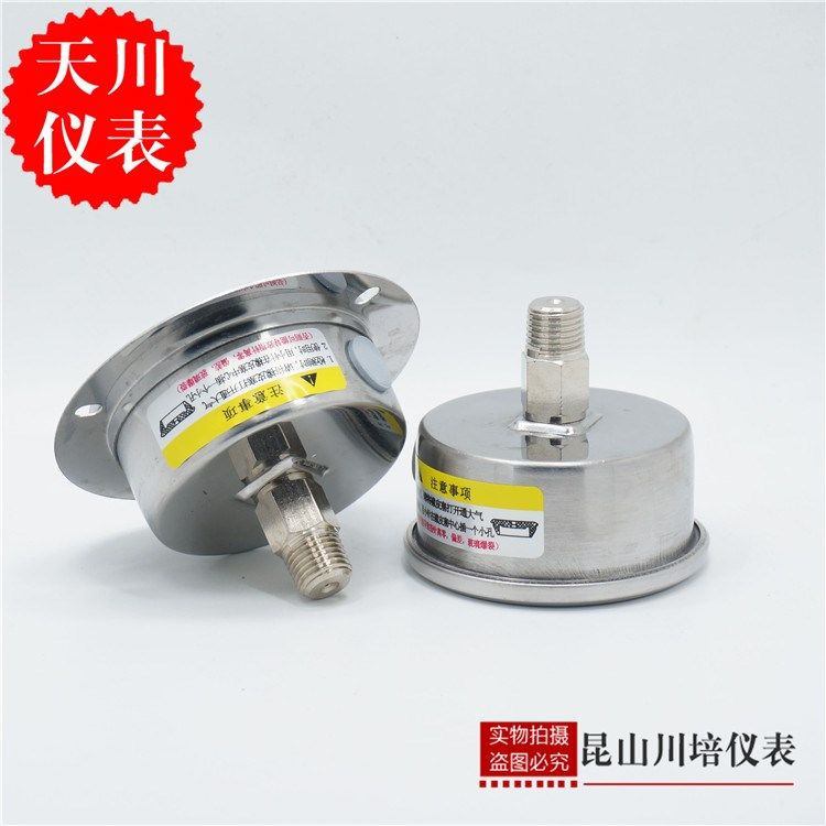 耐震轴向带边浸油式压力表YN-60ZT液压抗震压力表stcif