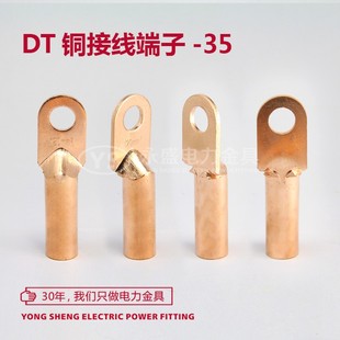 DT-35铜鼻子B级 铜线耳 接线端子 紫铜 电缆铜接头 堵油 永盛金具