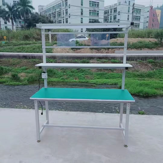 单面防静电工作台操作台车间加厚家用流水线单面带灯多功能打包台