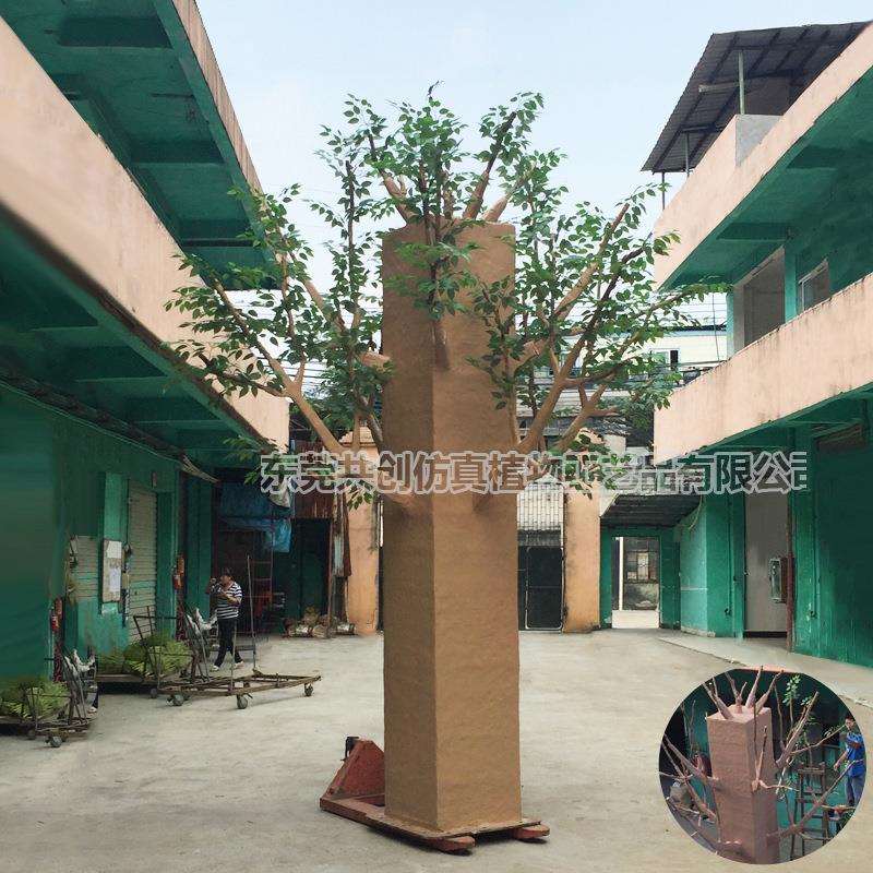 创意假树工艺品仿真绿榕树园林绿化假树叶商场酒店装饰拍摄道具
