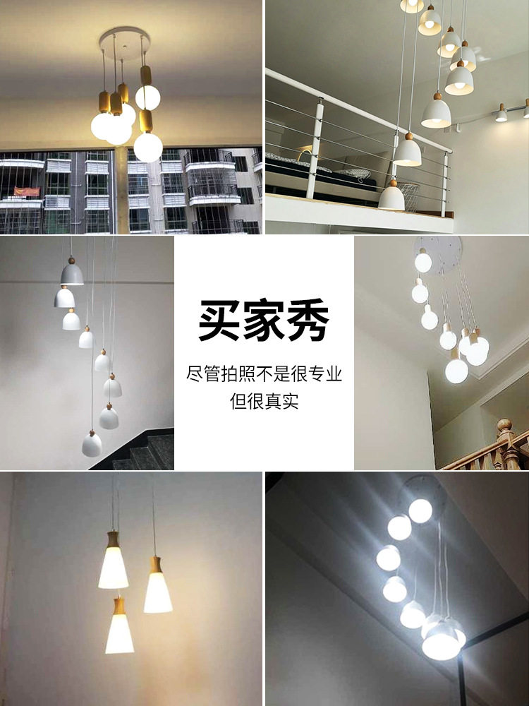 楼梯吊灯北欧客厅灯餐厅现代简约复式楼公寓别墅旋转楼梯间长吊灯