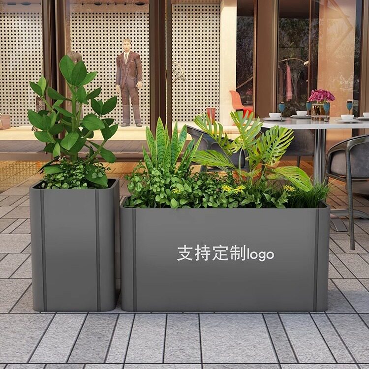 户外可移动铁艺不锈钢花箱隔断