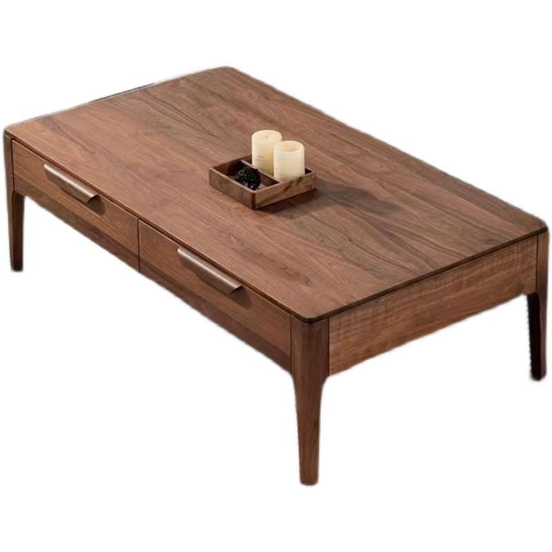 轻奢原木茶几简约北美北欧茶几现代客厅差几风木黑胡桃木整装儿童