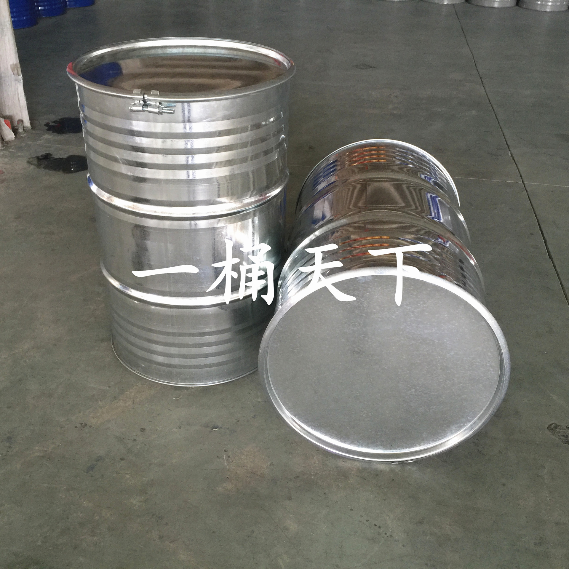 200升圆形大敞开口桶 铁箍化工大铁桶 镀锌白铁皮垃圾油桶桶