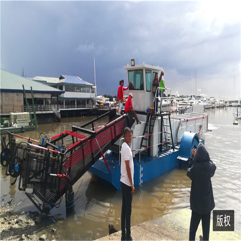 重庆水库水下杂草水葫芦打捞船 河面捞草机 机械化水草收割船