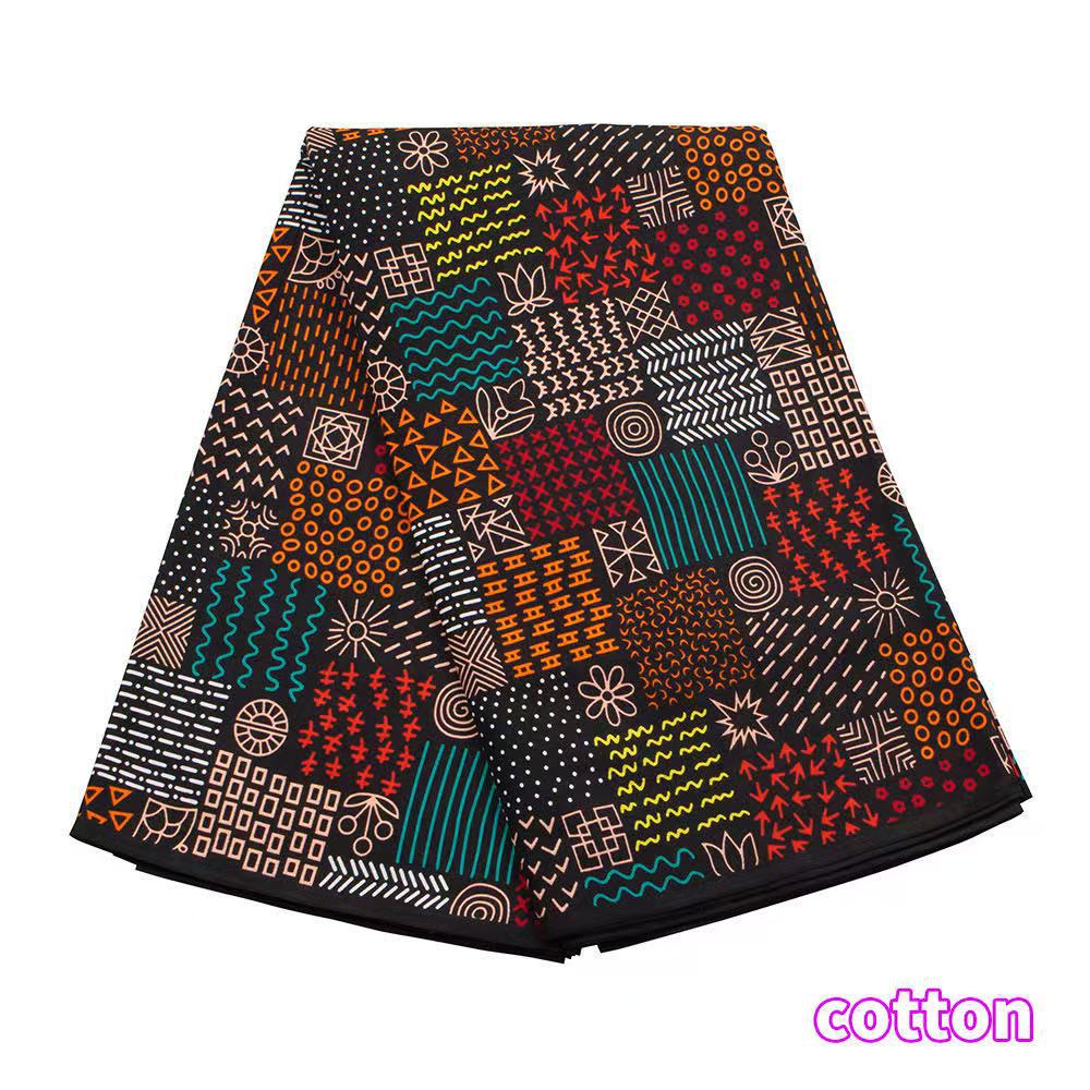 非洲蜡布双面棉质几何印花面料 african fabric外 貿布料