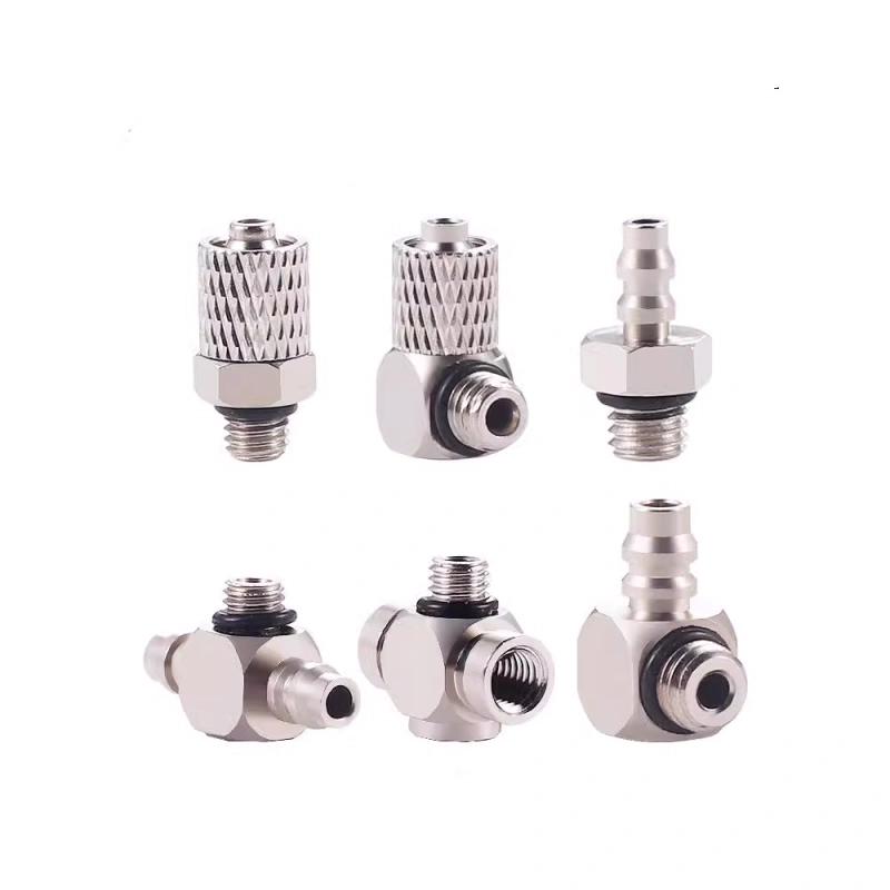SMC型气缸微型快拧接头M-5HLH-6直通M-5H-4直角M-3HL/ALU-4 T/J/B