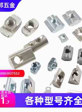 铝型材螺母T型滑块钢珠弹性弹片欧标国标四方形2030405M6M8锤头船