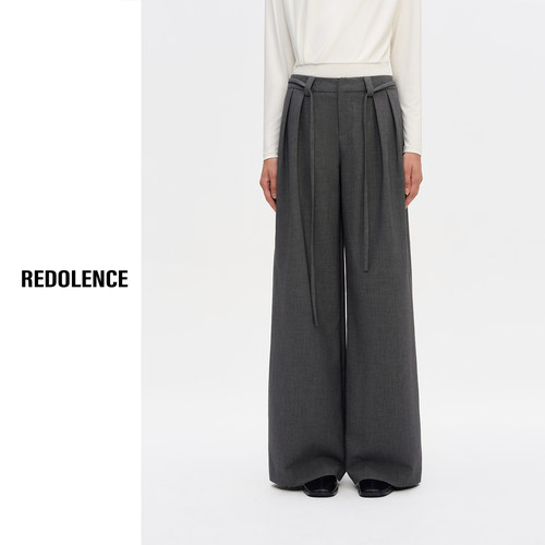 REDOLENCE绑带休闲西装裤女