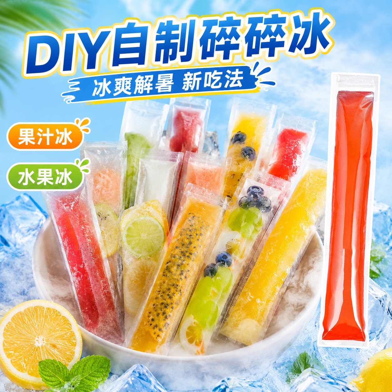 加厚密封一次性冻冰袋10个装