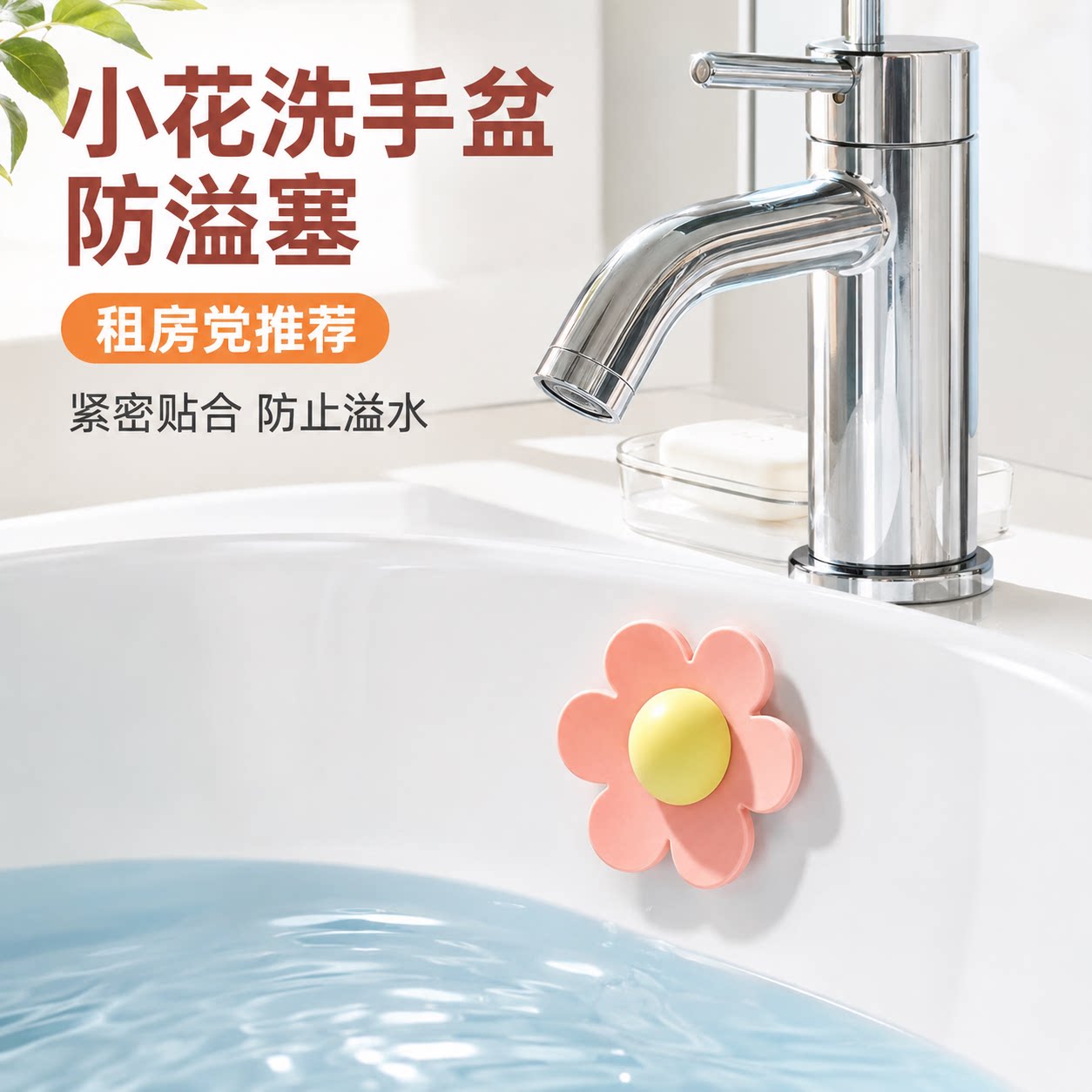 洗手盆溢水口硅胶密封塞防漏