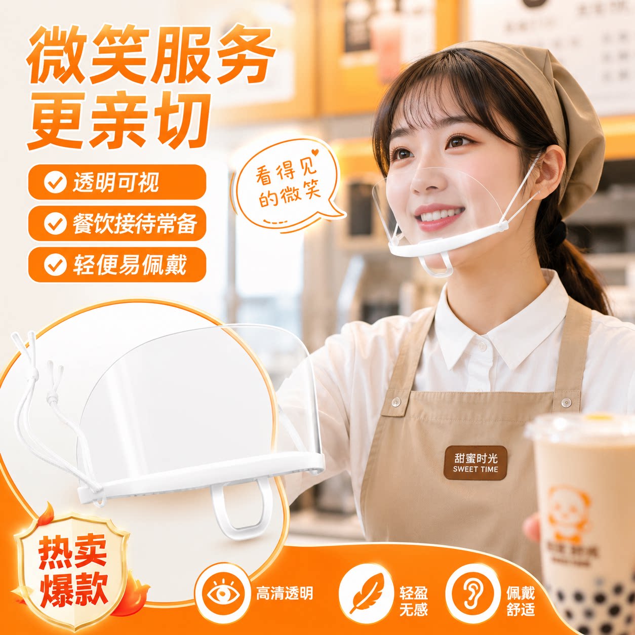 餐饮厨师防飞沫防油烟口罩