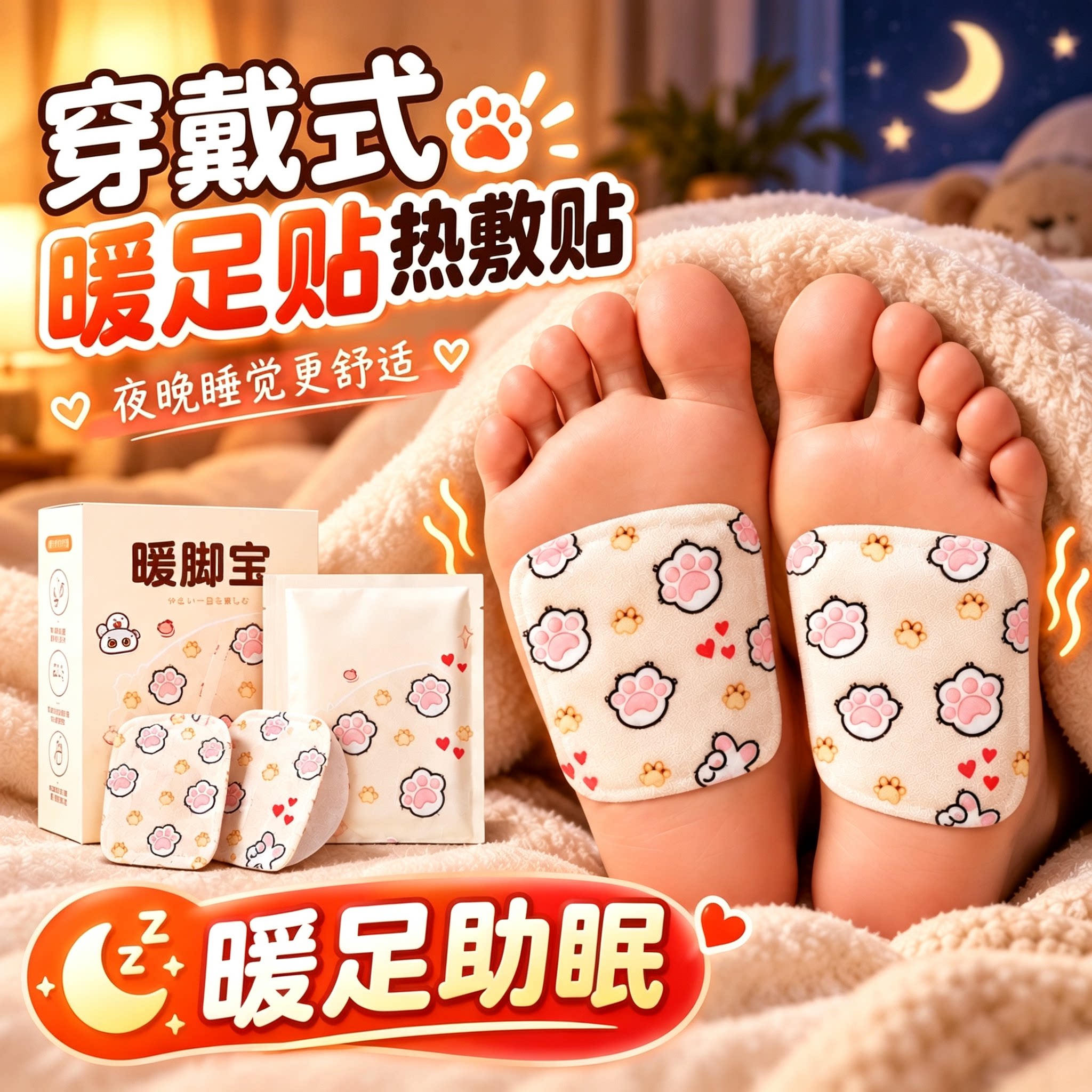 穿戴式暖足贴热敷贴被窝专用暖手暖脚发热贴保暖驱寒贴发热暖宝宝