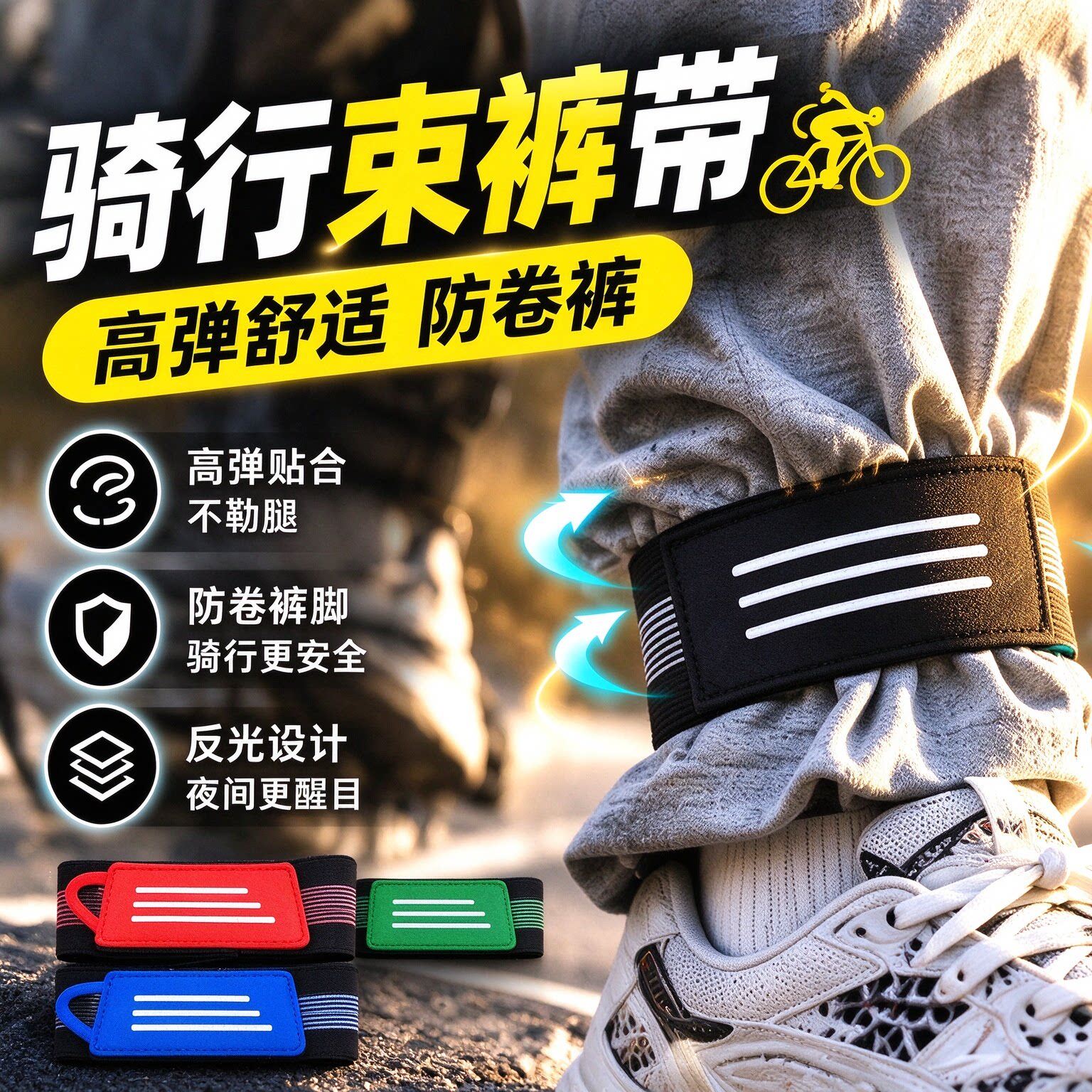 自行车高弹防滑束裤带