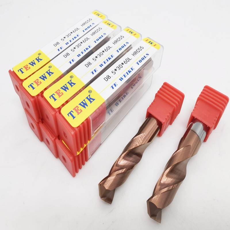 TEWK 钨钢钻头55度古铜色合金钻 株州料直柄麻花钻标准 加长1-20