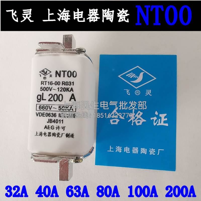 飞灵低压高分段能力熔断器保险 NT00 RT16-00 gL63A80A100A200A