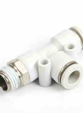 白色气动气管快速接头螺纹侧三通PD8-02PD4-01PD6-0210-03PD12-04