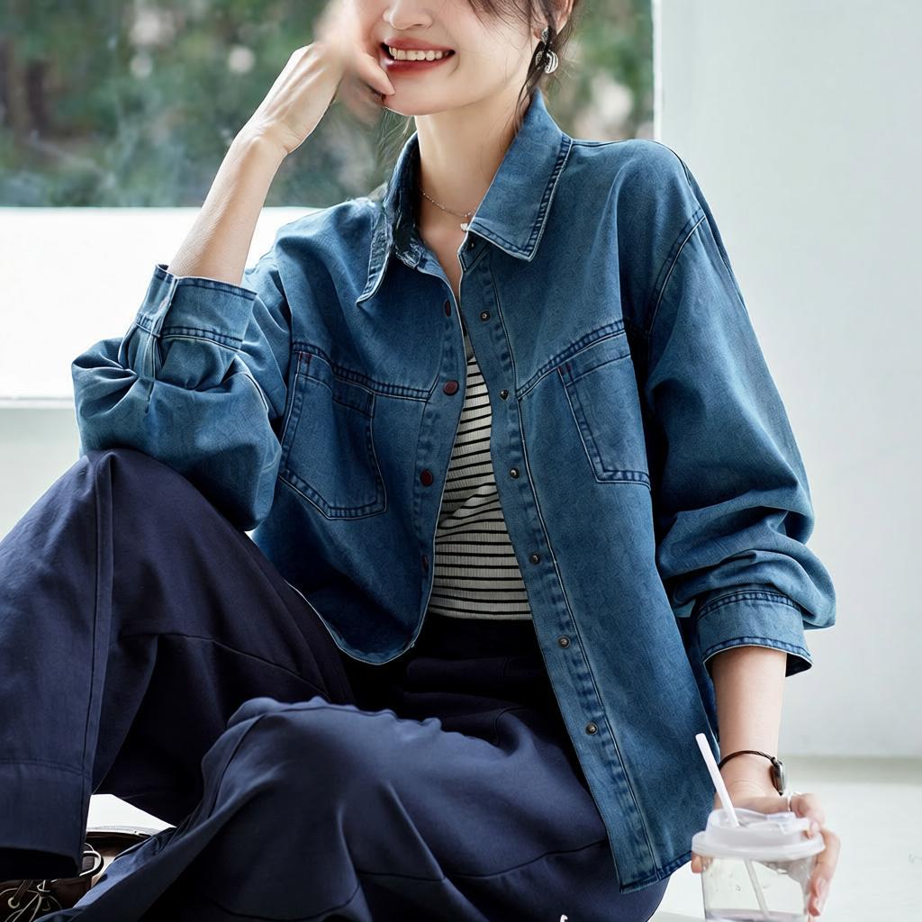 外套女长袖外穿时尚百搭女式衬衣