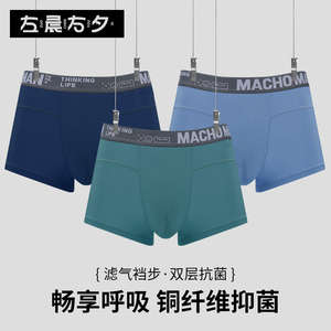 男生莫代尔内裤男士四角短裤头男款平角底裤抗菌裆无痕秋冬纯色款