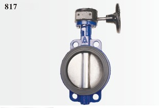 涡轮蝶阀无销软密封蝶阀 817铸铁法兰式 埃美柯无销蝶阀D371X 16Q