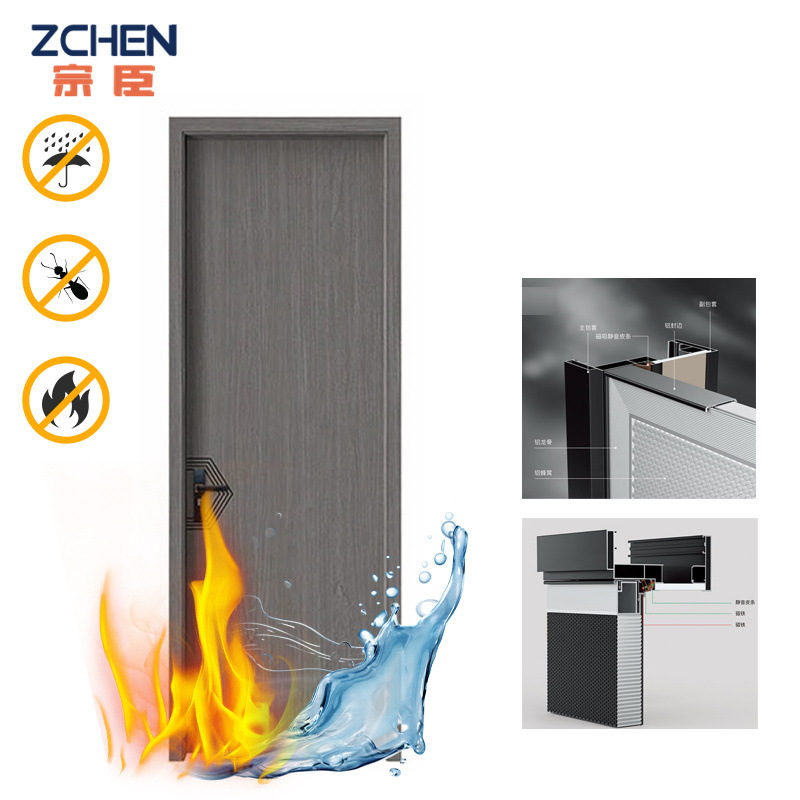 全铝室内门卧室门隐形门隐框隔音门轻奢现代磁吸静音锁极简铝木门