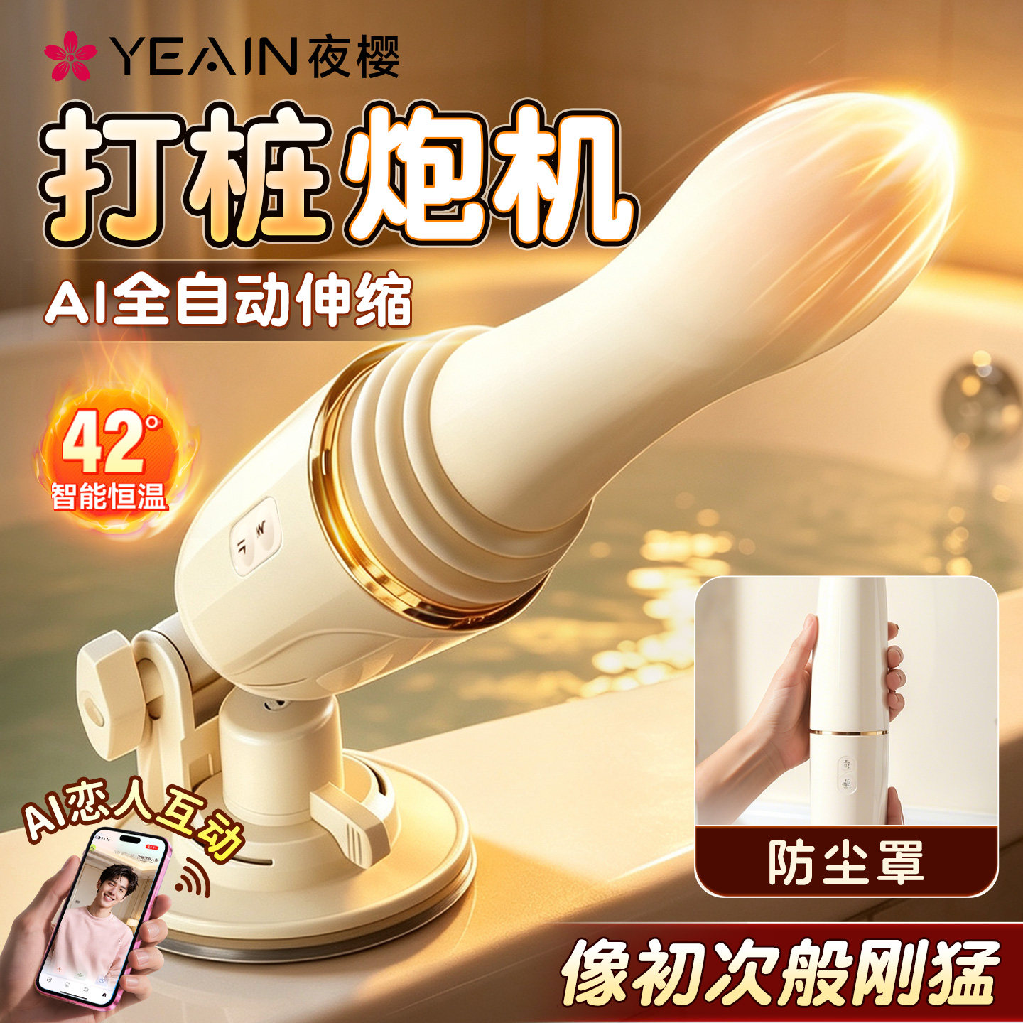 夜樱打桩伸缩炮机AI全自动电动高潮神器自慰女用成人玩具情趣用品