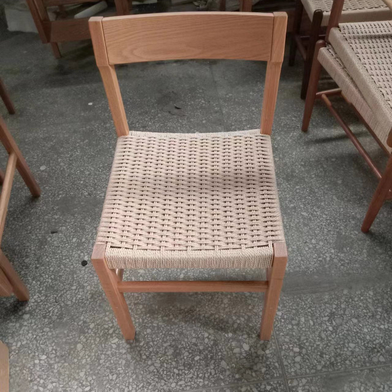 北欧原木真藤餐椅咖啡店餐厅