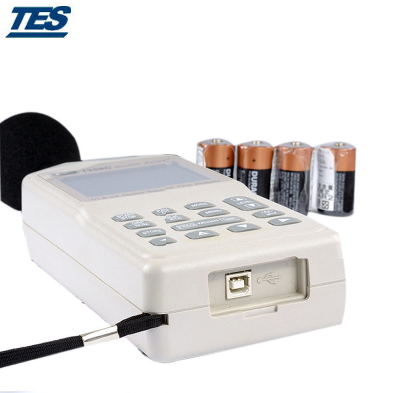 台湾泰仕TES1358C数字噪音仪工业噪音频谱分析仪声级计分贝仪