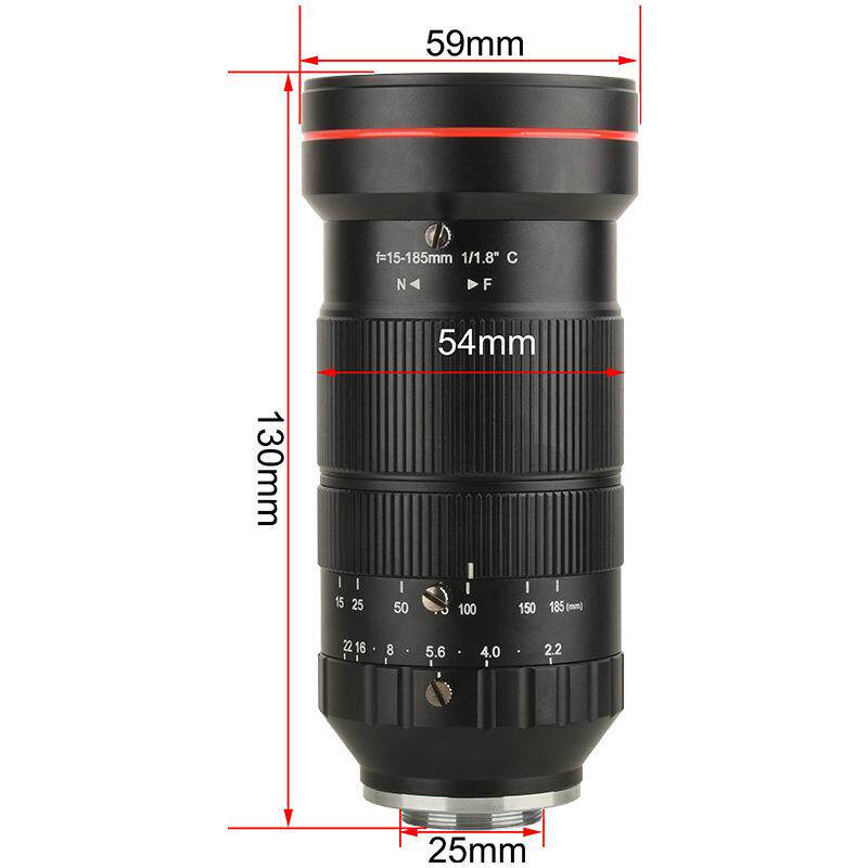 800万像素15-185mm手动变焦工业检测镜头C-Mount接口