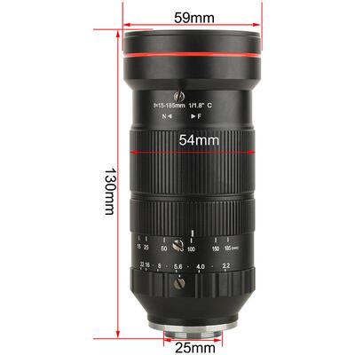 800万像素15-185mm手动变焦工业检测镜头C-Mount接口