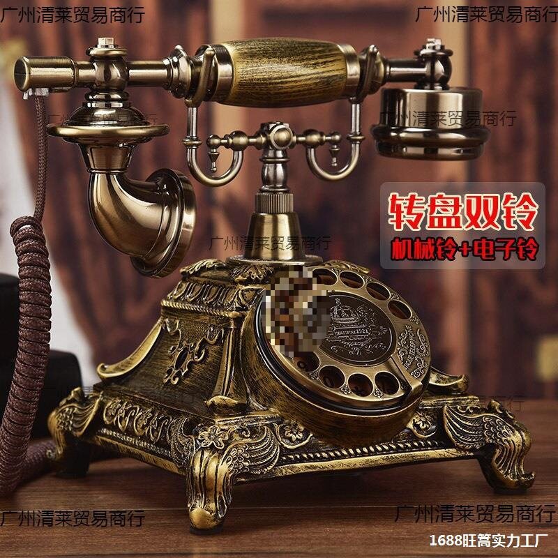 老式手摇电话机欧式复古电话机座机家用创意影视壁挂电视剧民国