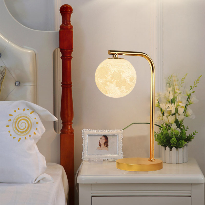 北欧月球床头灯台灯卧室床头客厅轻奢温馨浪漫遥控结婚高级感创意