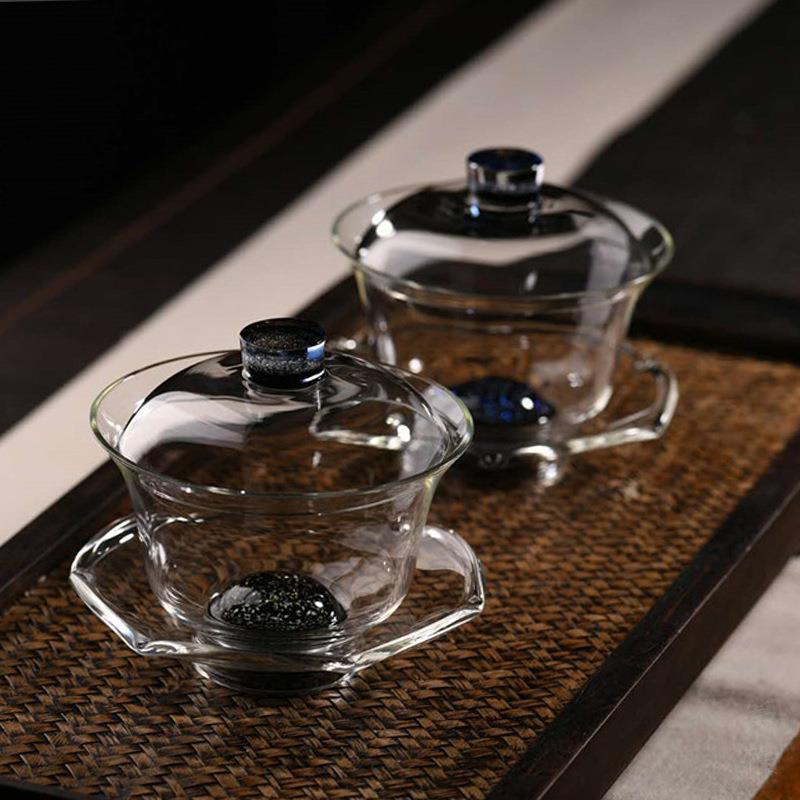 天久璃匠200ml碧落盖碗茶室高硼硅耐高温玻璃盖碗泡茶器