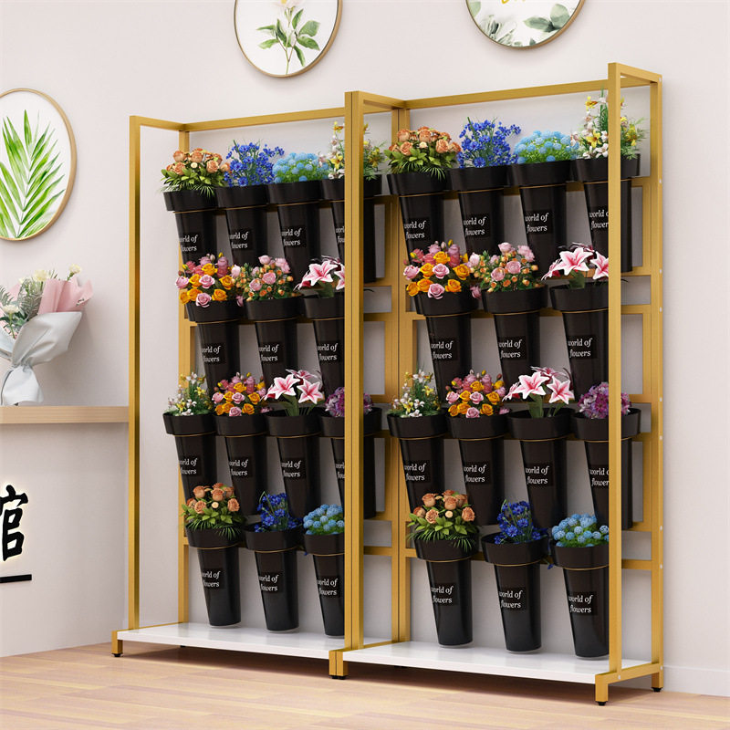 层圆桶架铁艺鲜花架落地醒花桶阶梯花店花桶展示架省空间花卉架图片