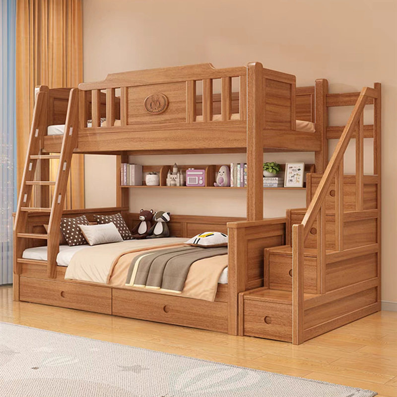 胡桃木上下铺双层床全榫卯实木高低床分体式双人床子母床儿童房