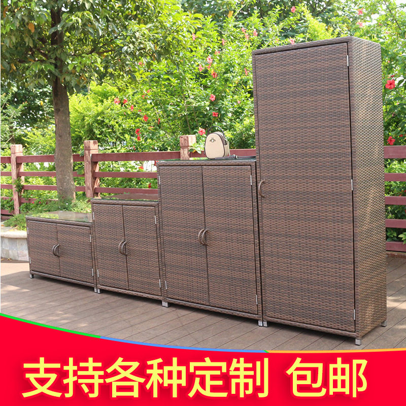 DZ户外藤编带门多层收纳柜